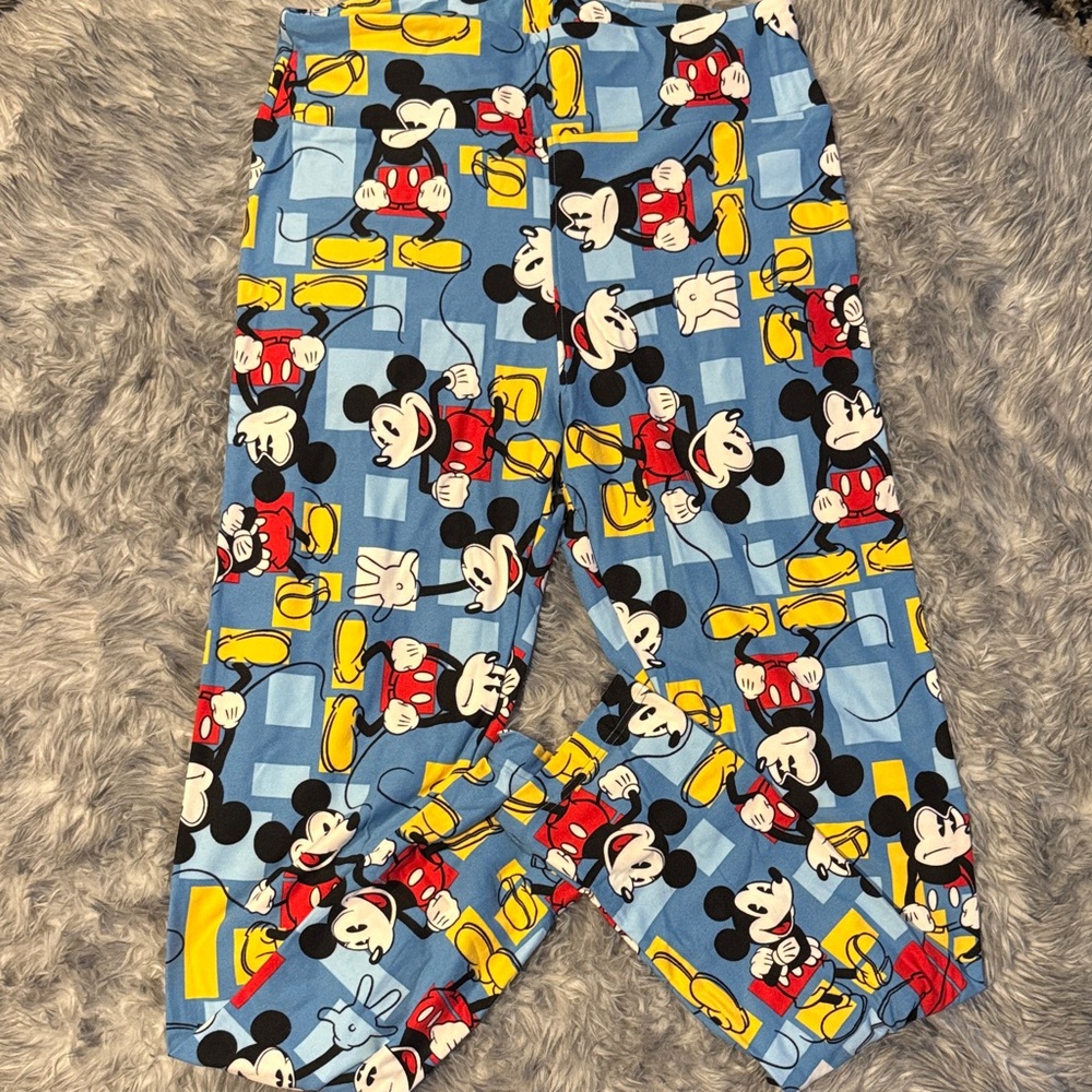 LulaRoe OS Disney Mickey Mouse Leggings - Blue, Red, Yellow